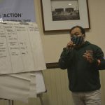 Arum, perwakilan kelompok minoritas gender dan seksual dari Yayasan Kebaya sedang mempresentasikan rencana advokasi pendanaan pemerintah ketika menjadi peserta dalam lokakarya lanjutan Alokasi Pendanaan bagi Kelompok Rentan pada 28 dan 29 Juni 2021 di Kota Yogyakarta